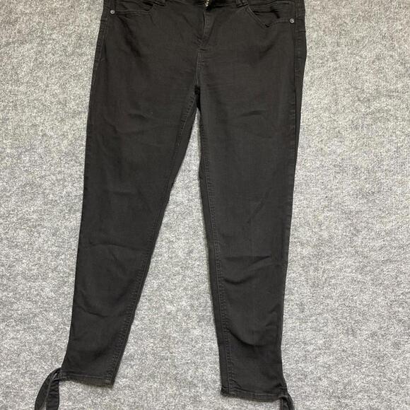 Democracy Denim - Democracy Ab Solution Skinny Ankle Jeans 14  Stretch Black Mid Rise MissinButton